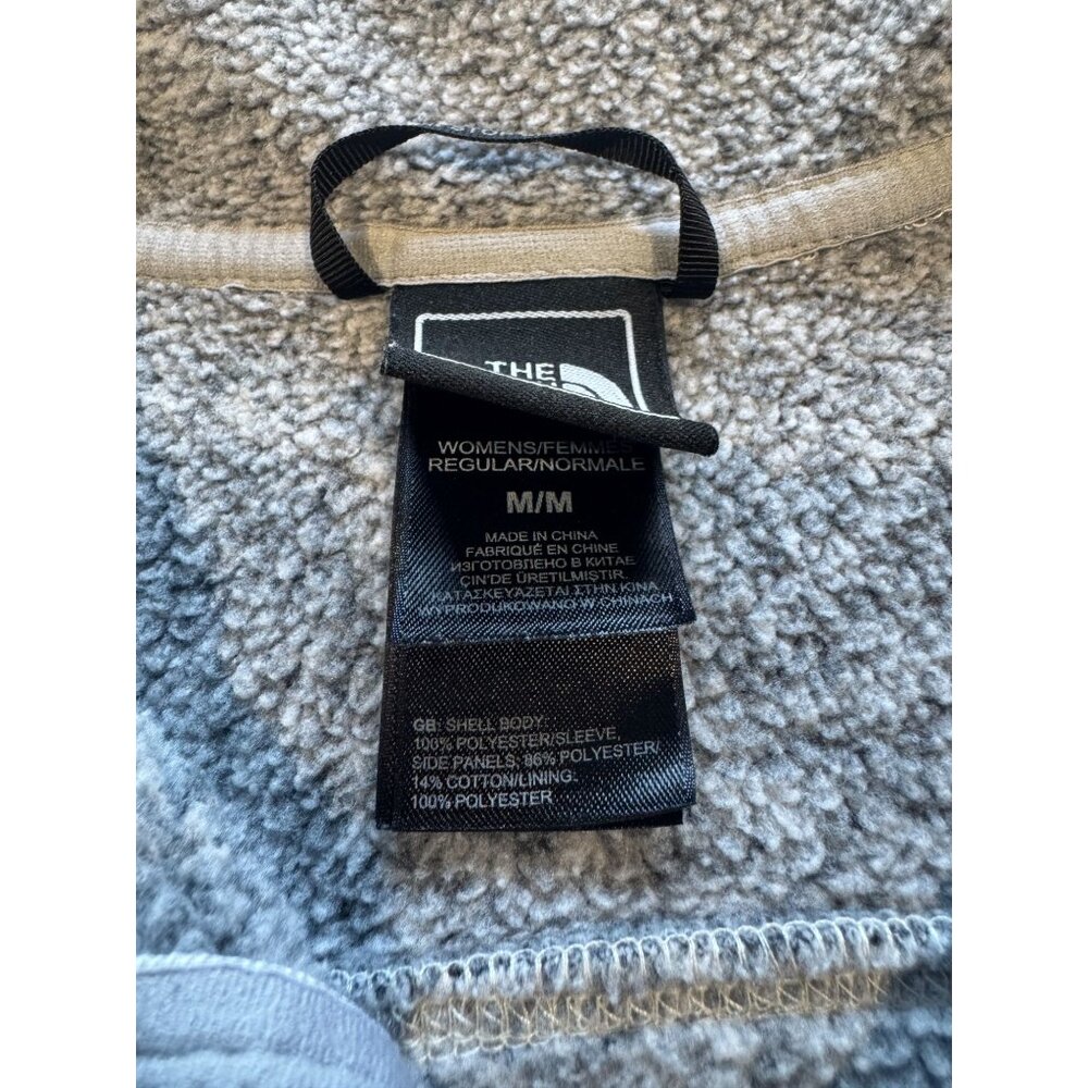 The North Face Womens Fleece Jacket Gray White Textured Zip Up Outerwear M |Q1 - Picture 4 of 8